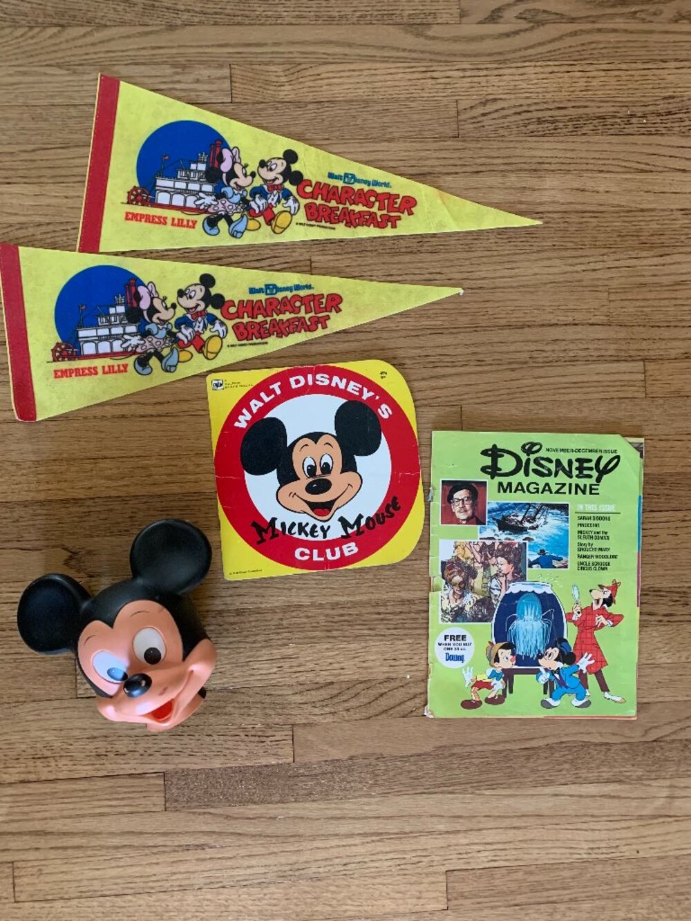 VTG 70s Disney Mickey Mouse Memorabilia Bundle - 5 Pc Lot